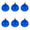 Set of 6 Glossy Blue Glass Ball Christmas Ornaments 2.4 Inches